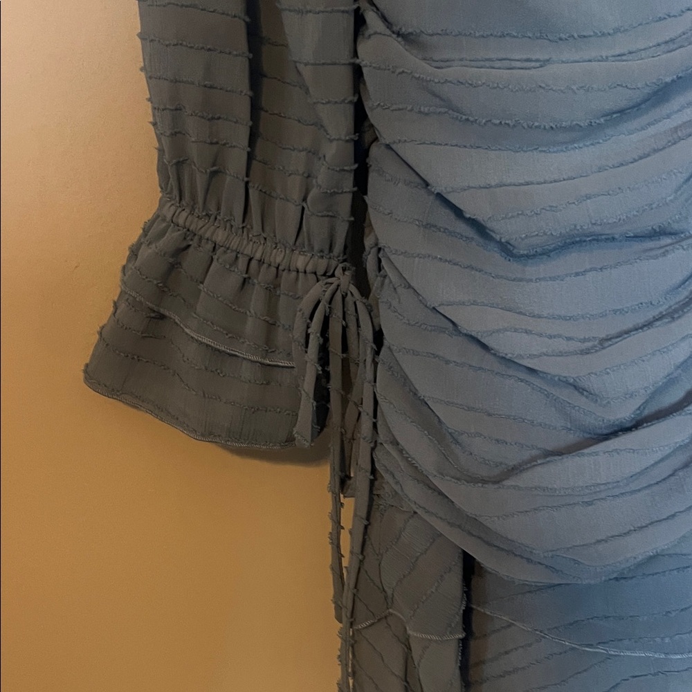 Style Rack Blue Long Sleeve Ruched Dress - Picture 4 of 6